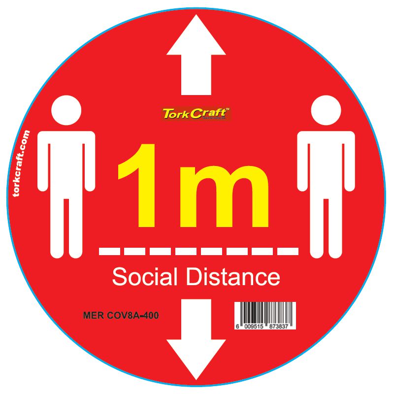 Red 1M Dbl Arrow - 400Mm Round Social Distancing Graphic
