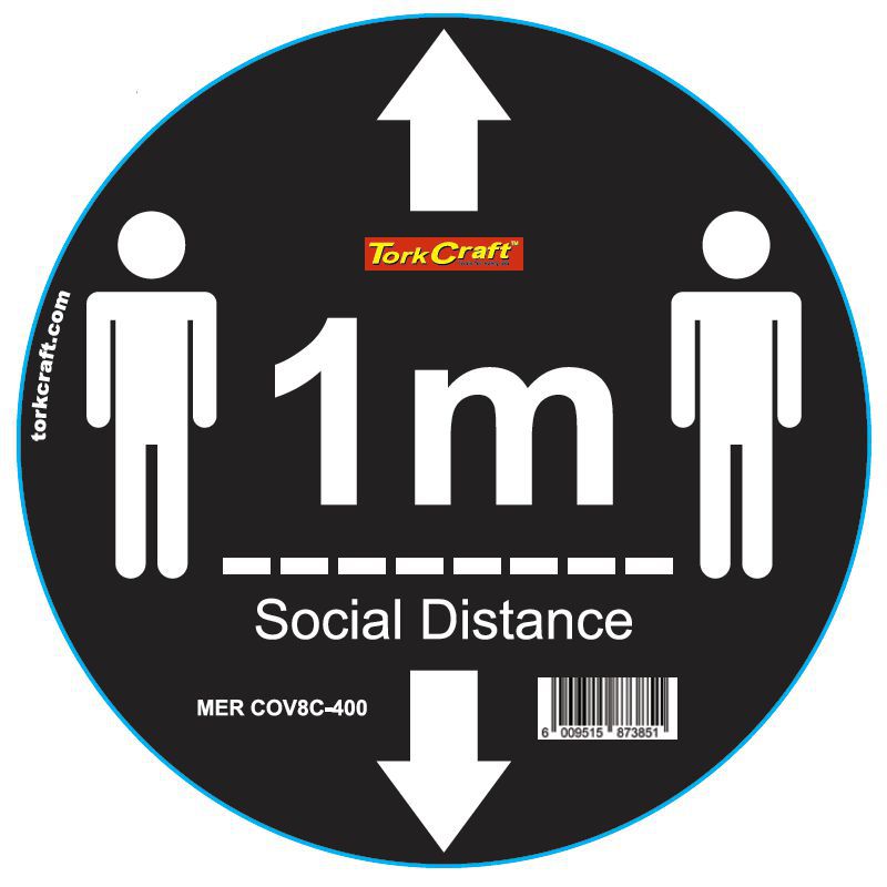 Black 1M Dbl Arrow - 300Mm Round Social Distancing Graphic