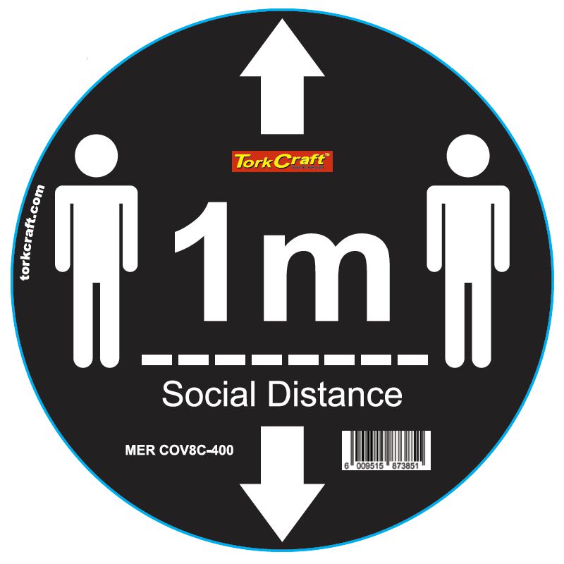 Black 1M Dbl Arrow - 400Mm Round Social Distancing Graphic