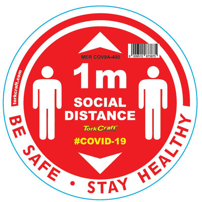 Red 1M Dbl Arrow Filled - 300Mm Round Social Distancing Graphic