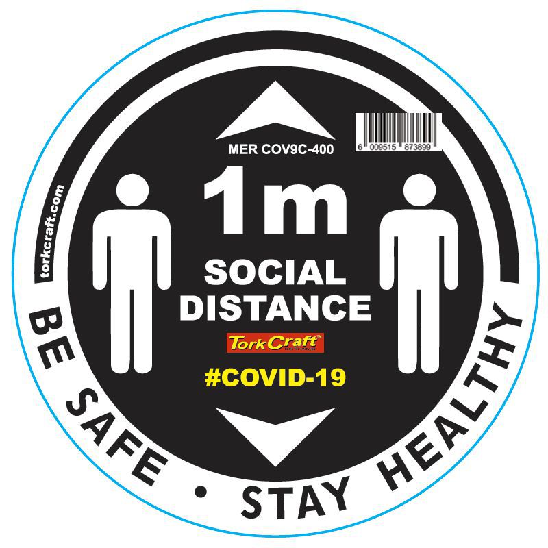 Black 1M Dbl Arrow Filled - 300Mm Round Social Distancing Graphic