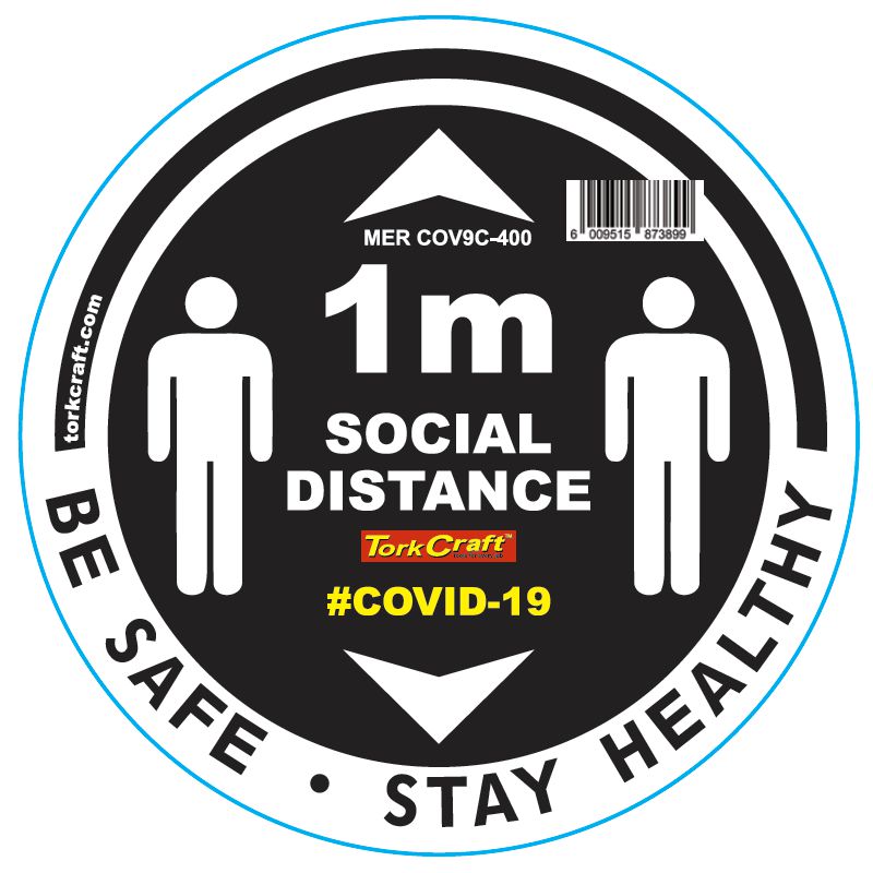 Black 1M Dbl Arrow Filled - 400Mm Round Social Distancing Graphic