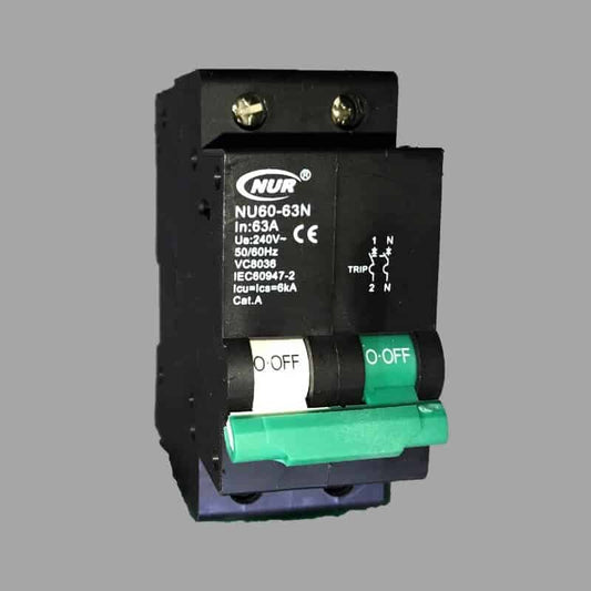 NUR Mini Rail 1-Pole + Neutral Circuit Breakers official manufacturer image