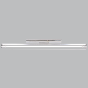 Brightstar Polished Chrome Mirror Light with Clear Glass Cover and 21W T5 Fluorescent Tube