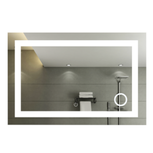 Brightstar Dimmable Rectangular LED Mirror Light (800x600mm) with 3x Magnifier and Touch Switch