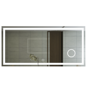 Brightstar ML052 Rectangular LED Mirror with Dimmable Touch Switch, Anti-Fog, and 3x Magnifier