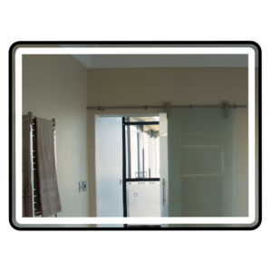 Brightstar ML059 Rectangular Black LED Mirror with Dimmable Touch Switch and IP44 Rating