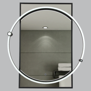 Brightstar ML062 Rectangular Dimmable LED Mirror with Touch Switch and CCT (Matt Black)