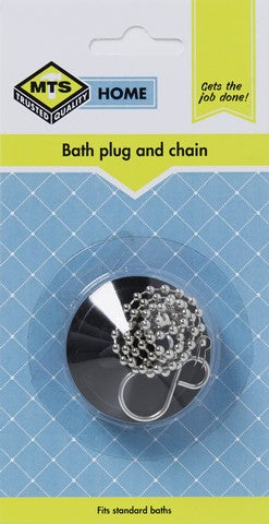 Mts Home Bath Plug & Chain Black