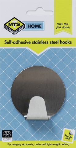 Mts Home Large Round Ssteel Hook 2Pc