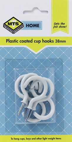 Mts Home Cup Hooks 38Mm P/Coated 6Pc