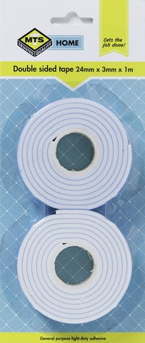 Mts Home Dbl Sided Tape 24Mmx3Mm 1M 2Pc
