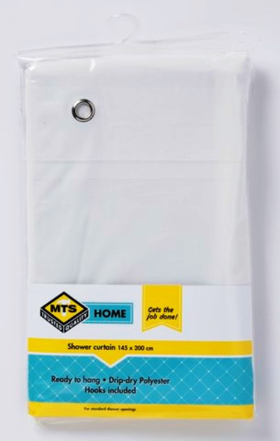 Mts Home Pvc Shower Curtain White