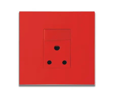 4 X 4 16A Single Switched Socket Outlet Vertical Dedicated-Red