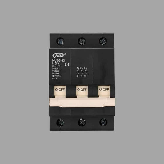 NUR Mini Rail 3-Pole Circuit Breakers — 6kA official manufacturer image