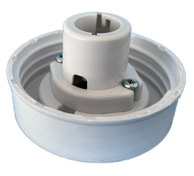 6" White Fibre Glass Gallery with Porcelain Lampholder