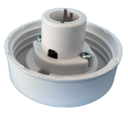 6" White Fibre Glass Gallery with Porcelain Lampholder