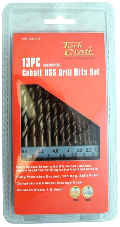Drill Bit Set Cobalt 13Pce 1 - 6.5Mm