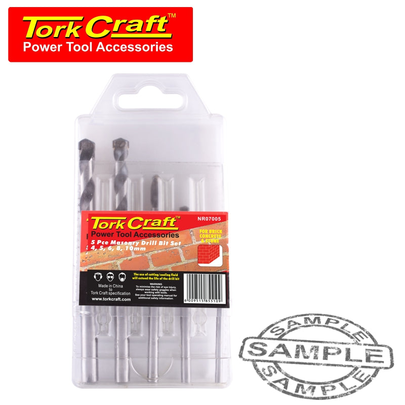 Masonry Drill Bit Set 5Pc 4-5-6-8-10Mm