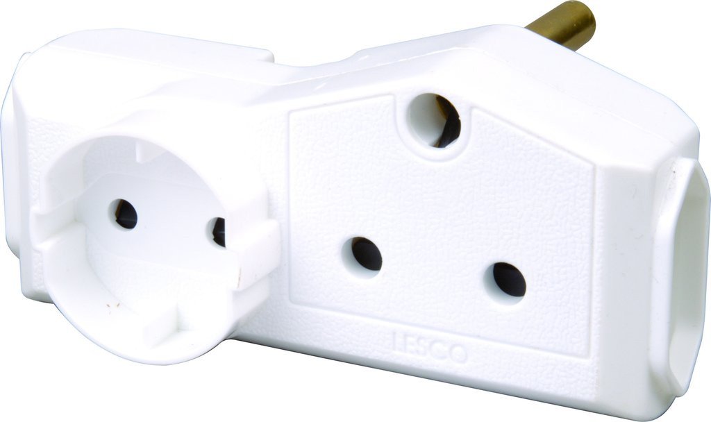 LESCO 1X SCHUKO & 1X15A OUTLET & 2X5A OUTLET ADAPTOR-V