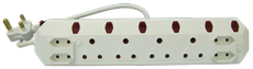 GAP 8 Way Multiplug Extenda Plug with Illuminated Switch, 4x Euro & 4x 3Pin Sockets (O408)
