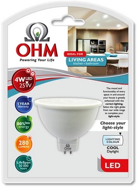 OHM LED MR16 4W GLOBE CDL