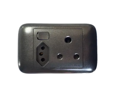 4X2 Single + New Za Switched Socket Black