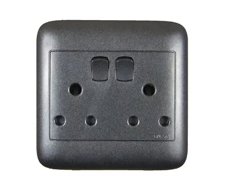 4X4 Double Black Switch Socket