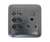 4X4 16A Socket+ 3 New Za Switched Socket Black