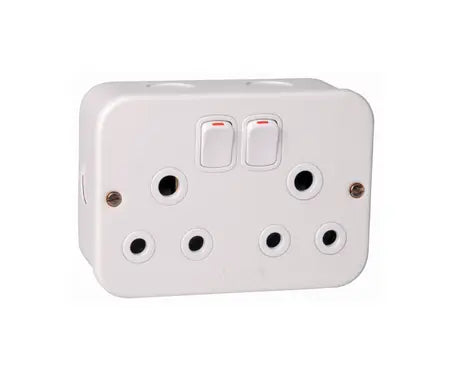 16A Double Steel Industrial Socket