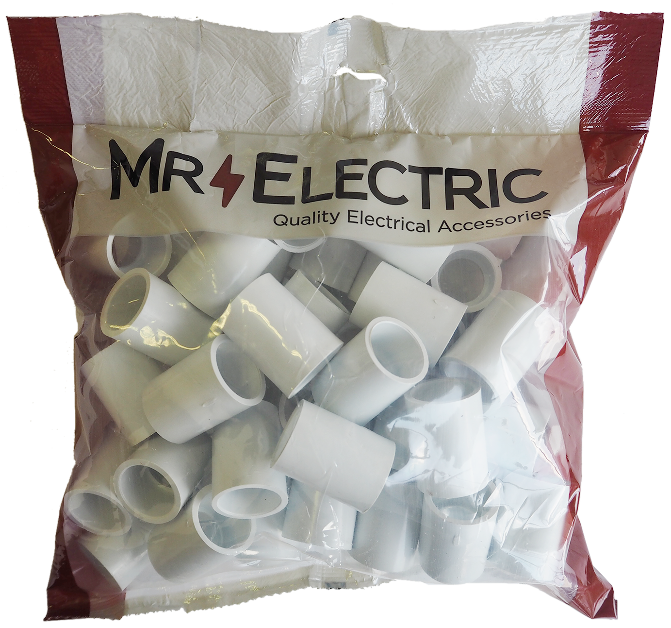 OGATIN 20MM PVC Conduit Couplings, White, Pre-Pack of 50