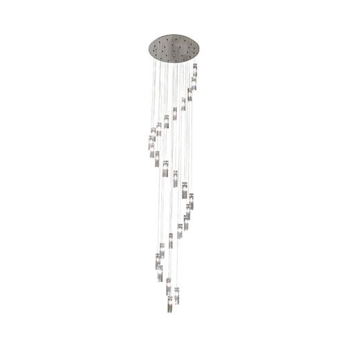 25 Light Crystal Pendant - Round Spiral