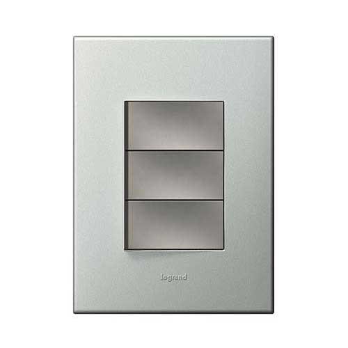 Legrand Arteor 1 Lever Dimmer Press + 2 Lever Switch - Soft Aluminium