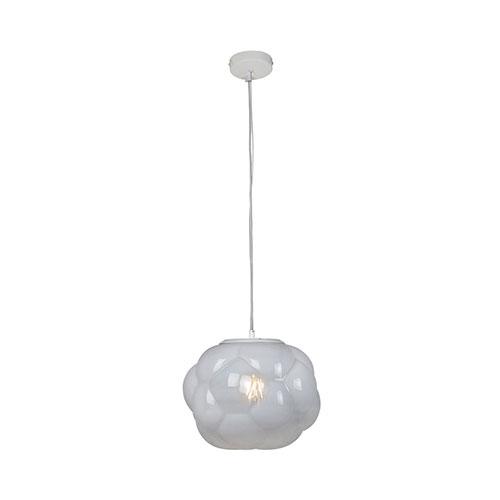 Athens Pendant Chrome - Opal & Clear Glass
