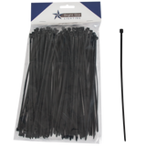 Brightstar Black Cable Ties - 100 Pieces (3.5mm x 190mm)