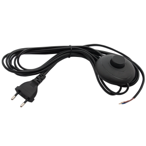 Brightstar PART193 3.5m 2 Core Black Cable with On/Off Foot Switch and 2 Prong Plug