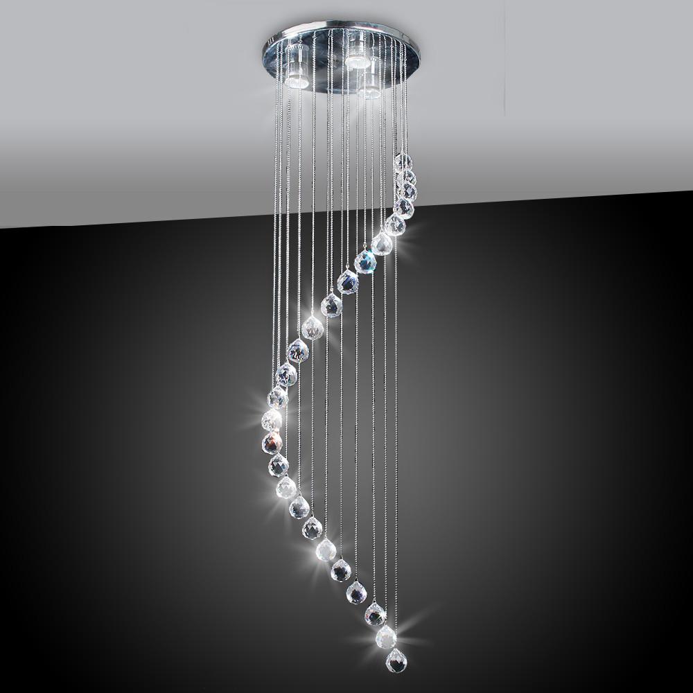 Chrome Pendant With Hanging Crystals