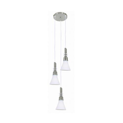 Interspersed Satin Chrome 3 Light Pendant