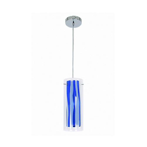 Patterned Glass Pendant With Colour Inner