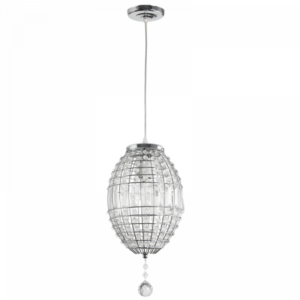 Brightstar PEN167/1 Polished Chrome Pendant Light with Clear Acrylic Crystals