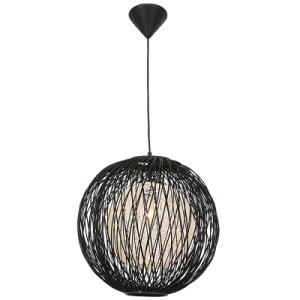 Brightstar PEN194/1 Black Outer Bamboo and Natural Twine Pendant Light