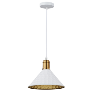Brightstar PEN214 White Iron Pendant Light with White Cord