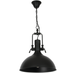 Brightstar Black Metal Pendant Light - Single 60W ES Fitting