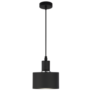 Brightstar PEN246/1 Black Metal Single Pendant Light, 1 x 60W ES