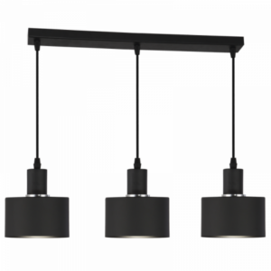 Brightstar PEN246/3 Black Metal Cord Pendant with 3 x 60W ES Bulbs