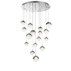 Brightstar PEN247/16 Chrome Stainless Steel & Acrylic LED Pendant with Remote Control (92W, 2700K-4000K)
