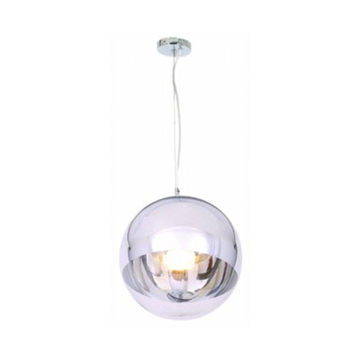 Small Sfera Polished Chrome And Glass Pendant