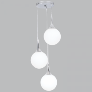 Brightstar Polished Chrome 3-Light Pendant with Opal Glass