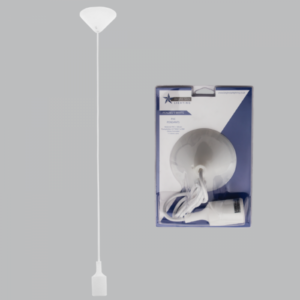 Brightstar PEN285/1 White PVC and Silicon Pendant Light with 18W ES Energy Saver