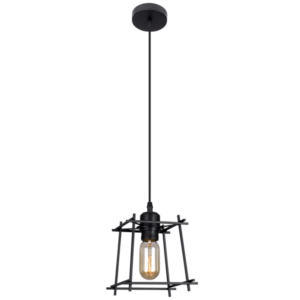 Brightstar PEN306 Black Metal Pendant Light - 1 x 60W ES, Modern Design